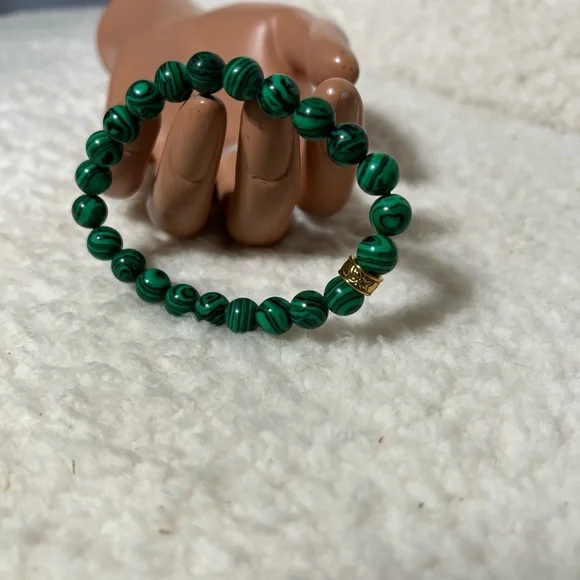 Bracelet 8.5mm Malachite Anxiety Calming Protection - Picture 4 of 8